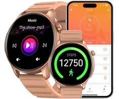 Zeblaze Btalk 3 Pro – stilingas rožinis išmanusis laikrodis moterims su ryškiu AMOLED ekranu