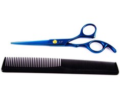 Blue Fox Mėlyna Rose Stainless Steel Hairdressing Scissors with Accessories