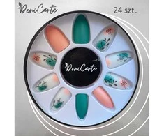 Deni Carte Tipsy Art - False Nails Without UV - French Migdał | Różowo-Baltas