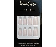 Deni Carte Tipsy French - False Nails In French Style - Baltas French Swirl | Balta Zawijasy