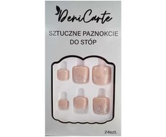 Deni Carte Tipsy artificial nails, toe nails Nude Glitter