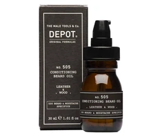 Depot No. 505 Conditioning Beard Oil Leather &amp; Wood - kondicionuojamasis barzdos aliejus, 30 ml