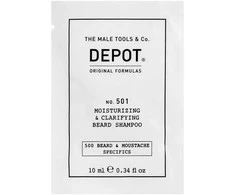 Depot, 500 Beard - Mustache Specifics No. 501, Pro-Vitamin B5, Beard Šampūnas, Moisturizing - Gaivinantis, 10 ml