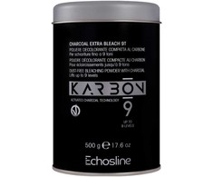 Echosline Karbon 9 Dust-Free Bleaching Powder with Charcoal plaukus šviesinantys milteliai, 500g
