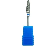 Blue Carbide cone cutter - nail manicure cutter long, thin, mėlynas