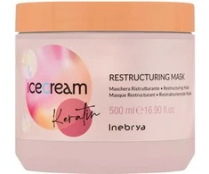Inebrya Ice Kreminis Keratin Mask atkuriamoji plaukų kaukė su keratinu, 500 ml