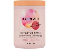 Inebrya Ice Kreminis Keratin atkuriamoji plaukų kaukė su keratinu, 1000 ml