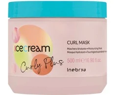 Inebrya Ice Kreminis Skirtas garbanotiems plaukams Plus - produktų asortimentas gražiems ir sveikiems garbanotiems plaukams, 500 ml