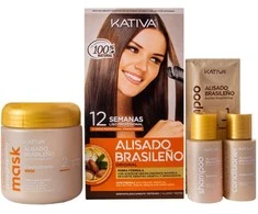 Plaukų tiesinimo rinkinys KATIVA Brazilian Straightening Keratin Set