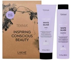 Lakmé Teknia Baltas Sidabrinis Pack, 300 ml +, 250 ml