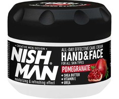 Nishman Hand &amp; Face All-Day Effective Care Kreminis Pomegranate rankų ir veido kremas, 300 ml