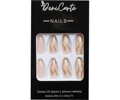 Deni Carte Tipsy - False Nails, Set Of 24 Pieces - Rožinė Baltas | Różowo-Baltas