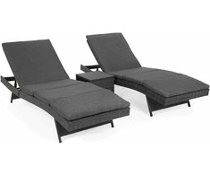 2-jų gultų ir staliuko komplektas Bora Bora, Pilkas / Pilkas Melange