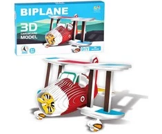 3D kartoninė dėlionė – lėktuvas "Biplane", 62 d.