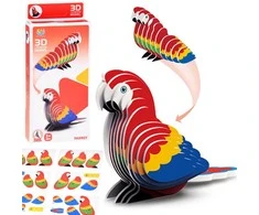3D kartoninė dėlionė – papūga Ara, 24 d.