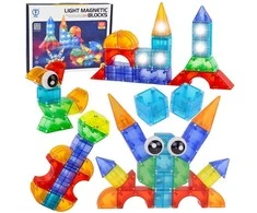 3D magnetinių kaladėlių rinkinys, 64 vnt.