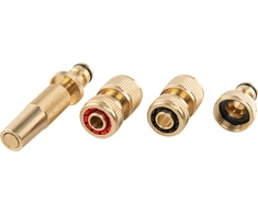 4 dalių laistymo priedų rinkinys 1/2" žarnoms Bradas, Brass