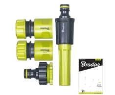 4 dalių rinkinys laistymo žarnoms 1/2" Bradas LIME LINE