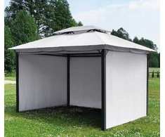 4-ių sienelių sodo pavėsinė Ontaria, 3x4x2,65 m, šviesiai pilka