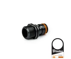 Adapteris su išoriniu sriegiu 3/4" Bradas Juodas Line POWER JET