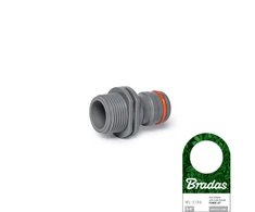 Adapteris su išoriniu sriegiu 3/4" Bradas Baltas Line POWER JET