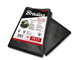 Agrotekstilė nuo piktžolių Bradas, 80 g/m², 1.6 x 5 m, neaustinė, juoda