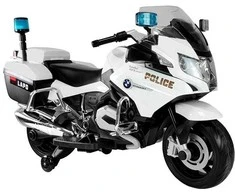 Akumuliatorinis motociklas vaikams BMW R1200 Police, baltas