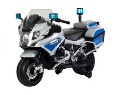 Akumuliatorinis motociklas vaikams BMW R1200 Police, sidabrinis