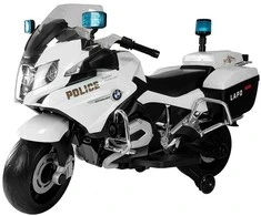 Akumuliatorinis motociklas vaikams BMW R1200 Police, baltas