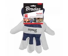 Apsauginės darbo pirštinės Bradas IRON BULL, odinės, 10,5 dydis, 6 vnt.