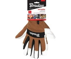 Apsauginės darbo pirštinės Bradas Tech Leather, odinės, 9 dydis, 6 vnt.