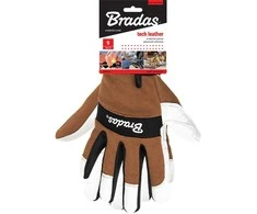 Apsauginės darbo pirštinės Bradas Tech Leather, odinės, 11 dydis, 6 vnt.