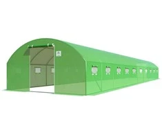 Arkinis šiltnamis su orlaidėmis 4x10x2 (40m2), 10 sekcijų, dvigubos durys, žalias