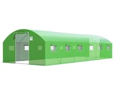 Arkinis šiltnamis su orlaidėmis 4x6x2 (24m2), 6 sekcijos, dvigubos durys, žalias