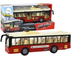 Autobusas su garsais ir šviesom, raudonas