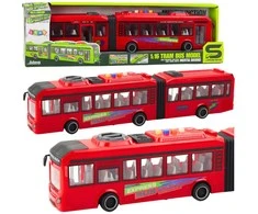 Autobusas su šviesos ir garso efektais, 1:16, raudonas