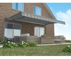 Automatinė terasos markizė PREMIUM AUTOMATIC, 400x300 cm, Pilkas/Baltas