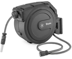 Automatinė žarnos ritė Bradas Baltas LINE su laistymo žarna 1/2" - 25 m ir priedais