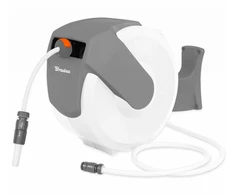 Automatinė žarnos ritė Bradas Baltas LINE su laistymo žarna 1/2" 20m ir priedais