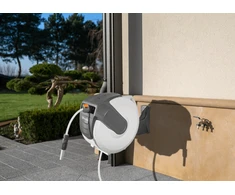 Automatinė žarnos ritė Bradas Baltas LINE su laistymo žarna 1/2" 35m ir priedais
