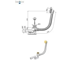 Automatinis vonios sifonas su persipylimu Besco, Gold