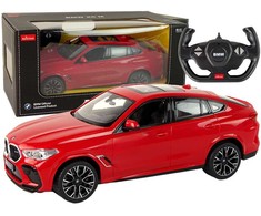Automobilis BMW X6 M su nuotolinio valdymo pultu, raudonas