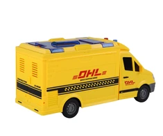 Automobilis DHL su garsais ir šviesom, geltonas