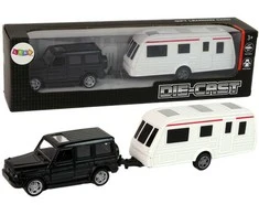 Automobilis Jeep su kempingo priekaba