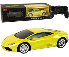Automobilis Lamborghini Huracan su nuotolinio valdymo pultu, geltonas