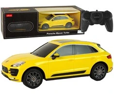 Automobilis Porsche Macan Turbo su nuotolinio valdymo pultu, geltonas