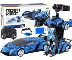 Automobilis-robotas su nuotolinio valdymo pultu, mėlynas