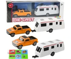 Automobilis su kemperiu Die-Cast, oranžinis