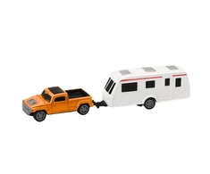 Automobilis su kemperiu Die-Cast, oranžinis