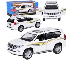 Automobilis TOYOTA LAND CRUISER PRADO su garso ir šviesos efektais, baltas